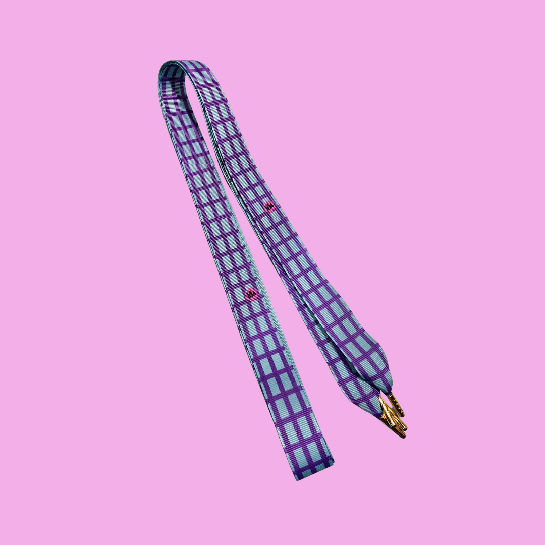 Turq Plaid Shoelaces 45"